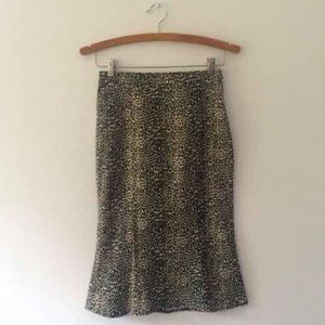 Vintage 90s Leopardskin Wiggle Skirt